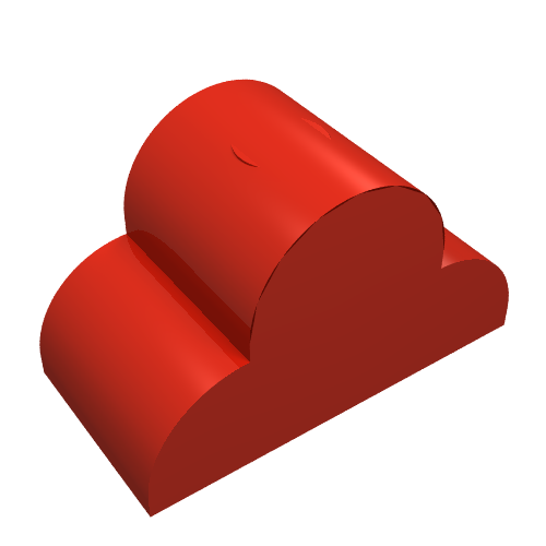 Brick Curved 2 × 4 × 2 Triple, No Studs Red