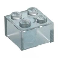 Brick 2 × 2 without Inside Ridges Opal Trans-Clear