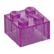 Brick 2 × 2 without Inside Ridges Glitter Trans-Dark Pink