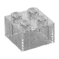 Brick 2 × 2 without Inside Ridges Glitter Trans-Clear