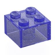 Brick 2 × 2 without Inside Ridges Glitter Trans-Purple