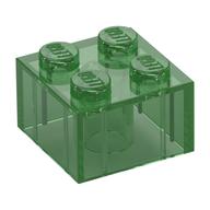 Brick 2 × 2 without Inside Ridges Trans-Green