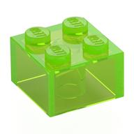 Brick 2 × 2 without Inside Ridges Trans-Bright Green