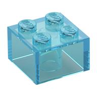 Brick 2 × 2 without Inside Ridges Trans-Light Blue