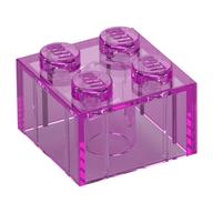 Brick 2 × 2 without Inside Ridges Trans-Dark Pink