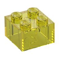 Brick 2 × 2 without Inside Ridges Trans-Yellow