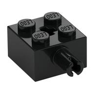 Stein speziell 2 × 2 mit Pin und Achsloch Schwarz