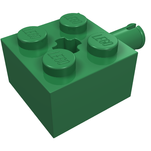 Brick Special 2 × 2 with Pin and Axle Hole Green