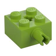 Stein speziell 2 × 2 mit Pin und Achsloch Limette