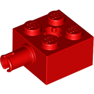 Brick Special 2 × 2 with Pin and Axle Hole Red