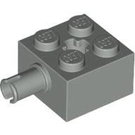 Stein speziell 2 × 2 mit Pin und Achsloch Hellgrau