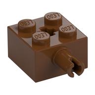 Brick Special 2 × 2 with Pin and Axle Hole Reddish Brown