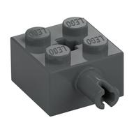 Brick Special 2 × 2 with Pin and Axle Hole Dark Bluish Gray