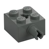 Stein speziell 2 × 2 mit Pin und Achsloch Dunkelgrau