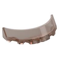 Windscreen 3 × 6 × 1 Curved with 2 Circular Stud Holders in Bottom Trans-Brown