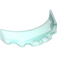 Windscreen 3 × 6 × 1 Curved with 2 Circular Stud Holders in Bottom Transparent-Hellblau