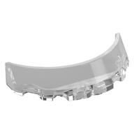 Windscreen 3 × 6 × 1 Curved with 2 Circular Stud Holders in Bottom in Transparent