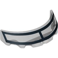 Windscreen 3 × 6 × 1 Curved with Black Window Outline Print Trans-Clear