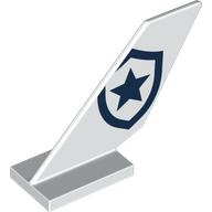 Tail Shuttle with Dark Blue Police Badge, Star print White