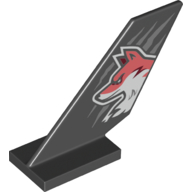 Tail Shuttle with Red/White Fox print Schwarz