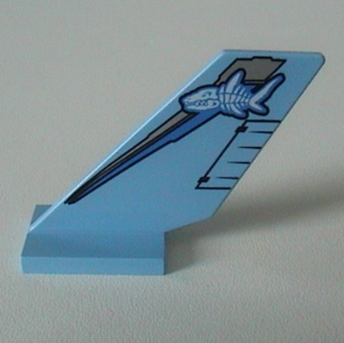Tail Shuttle with Shark Skeleton Print [6735] Medium Blue