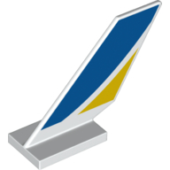 Tail Shuttle with Blue and Yellow Print Weiß