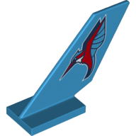 Tail Shuttle with Red and Blue Hummingbird Print Dark Azure