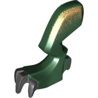 Creature Body Part, Dragon Leg, Left with Black Claws and Metallic Gold Hip Print Dunkelgrün