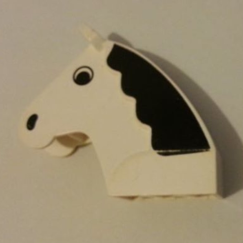Animal Body Part, Horse Head 2 × 6 × 4 1/2 with Black Mane Print