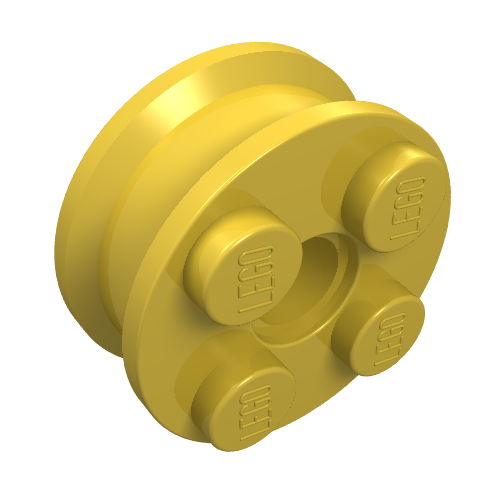 Wheel Freestyle with 2 × 2 Studs and Pin Hole Yellow