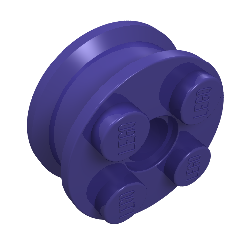 Wheel Freestyle with 2 × 2 Studs and Pin Hole Dark Purple