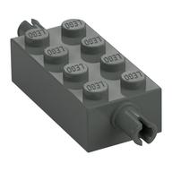 Stein speziell 2 × 4 mit Pins Dunkelgrau