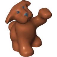 Animal, Dog, Puppy Raised Paw with Face Print Dunkelorange