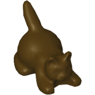 Animal, Cat, Kitten Crouching [Plain] Dunkelbraun