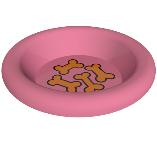 Equipment Dish / Plate / Bowl 3 × 3 with Dog Biscuit Print Mitteldunkelrosa