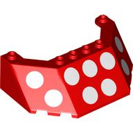 Windscreen 5 × 8 × 2 with White Dots print Red