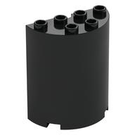 Cylinder Half 2 × 4 × 4 Black