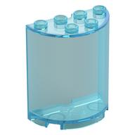 Cylinder Half 2 × 4 × 4 Trans-Light Blue