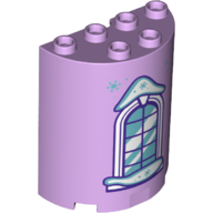 Cylinder Half 2 × 4 × 4 with Window and Snow Print Lavender