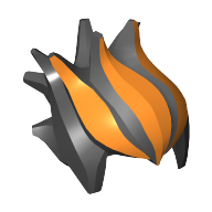 Hair Spiked Top with Orange Streaks Print Black