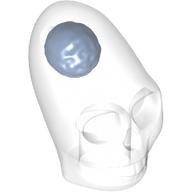 Minifig Head Special, Crystal Skull with Dark Blue Brain Pattern Trans-Clear