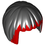Hair Short Bob Cut with Dark Red Bangs Print (Karai) Black