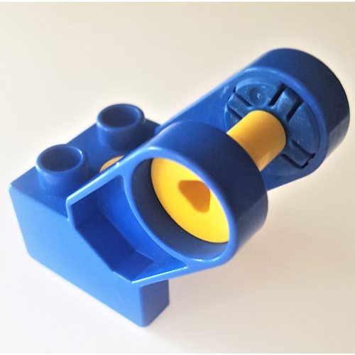 Duplo Toolo Brick 2 × 2 with Angled Bracket with Forks and 2 Screws Blau