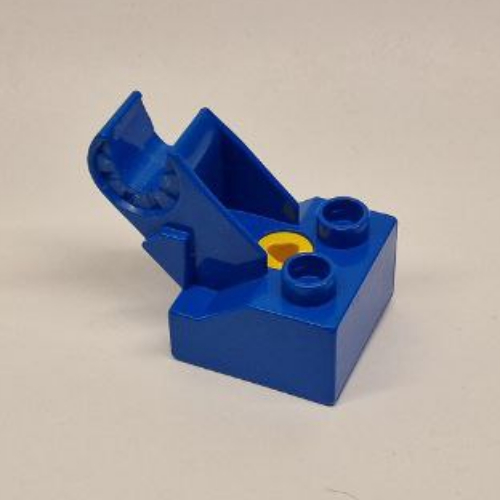 Duplo Toolo Brick with Screw 2 × 2, with Angled Arm with Clip Blue