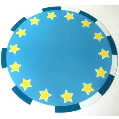 Duplo Playmat, Circus Ring with Yellow Stars Print Blue
