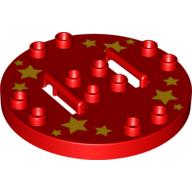 Duplo Turntable 6 × 6 with Handles and Stars Print Rot