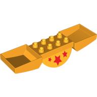 Duplo Seesaw 4 × 10 with Red Stars Print Bright Light Orange
