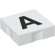 Duplo Tile 2 × 2 with Capital 'A' Print White