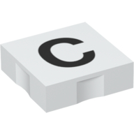 Duplo Tile 2 × 2 with Capital 'C' Print White