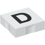 Duplo Tile 2 × 2 with Capital 'D' Print White